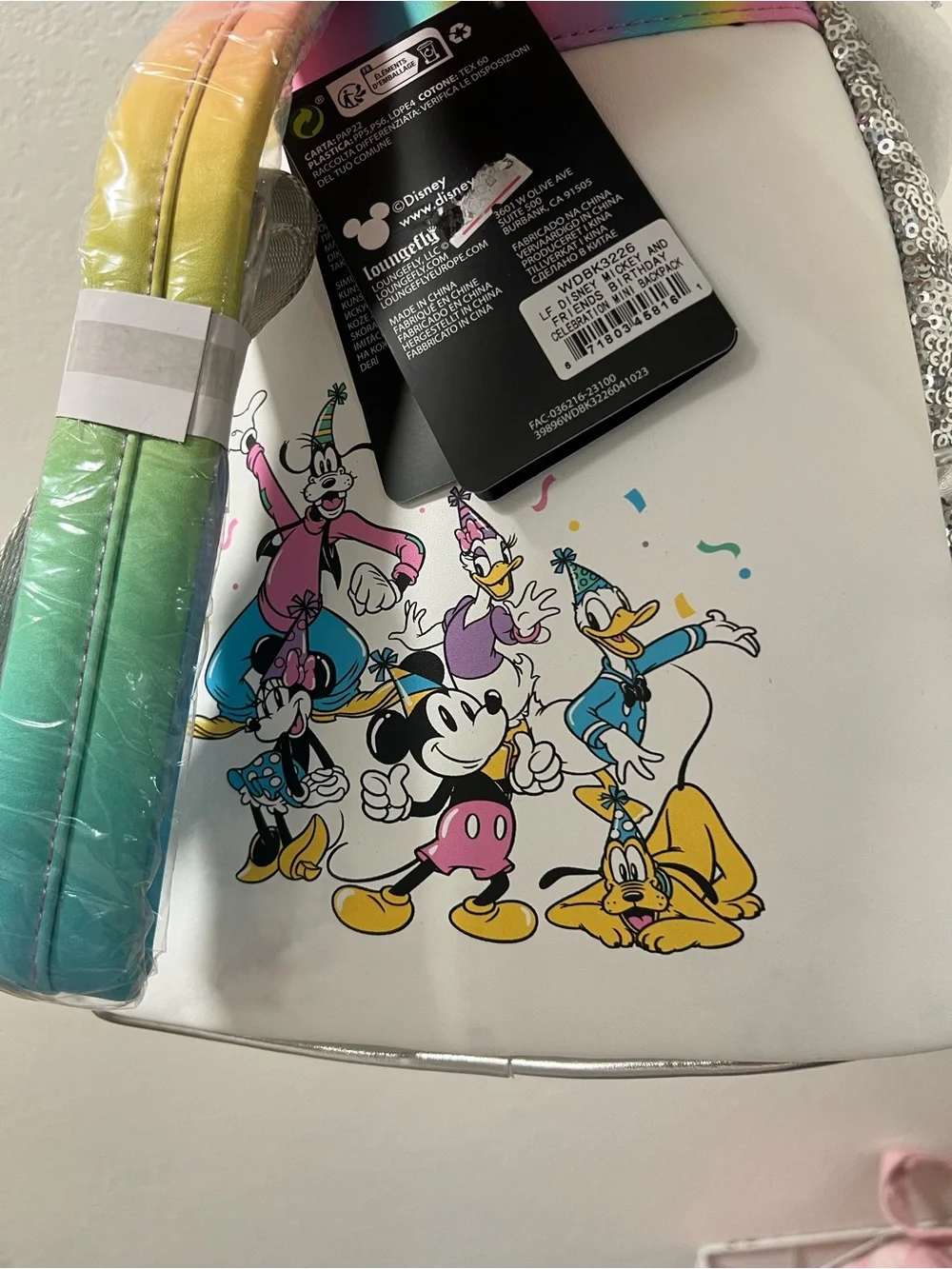 NWT Loungefly Disney Birthday Mini Sequin Packpack